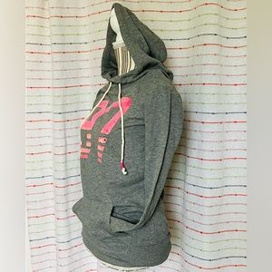 Aeropostale Live love dream soft bonfire nautical hoodie grey with pink sequins